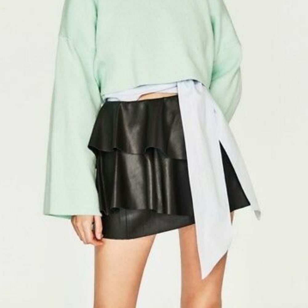 ZARA (TRF COLLECTION) Vegan Leather Skirt XS